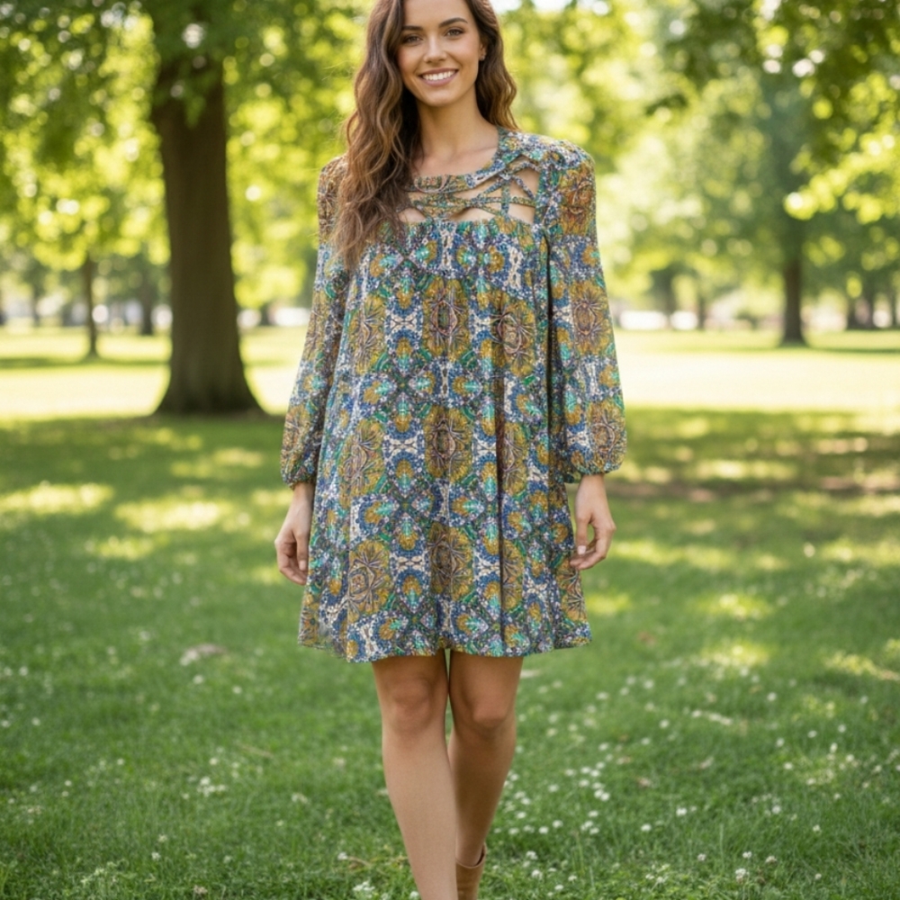 JODIFL New Women Size S Multicolor Floral Dress - Picture 3 of 16